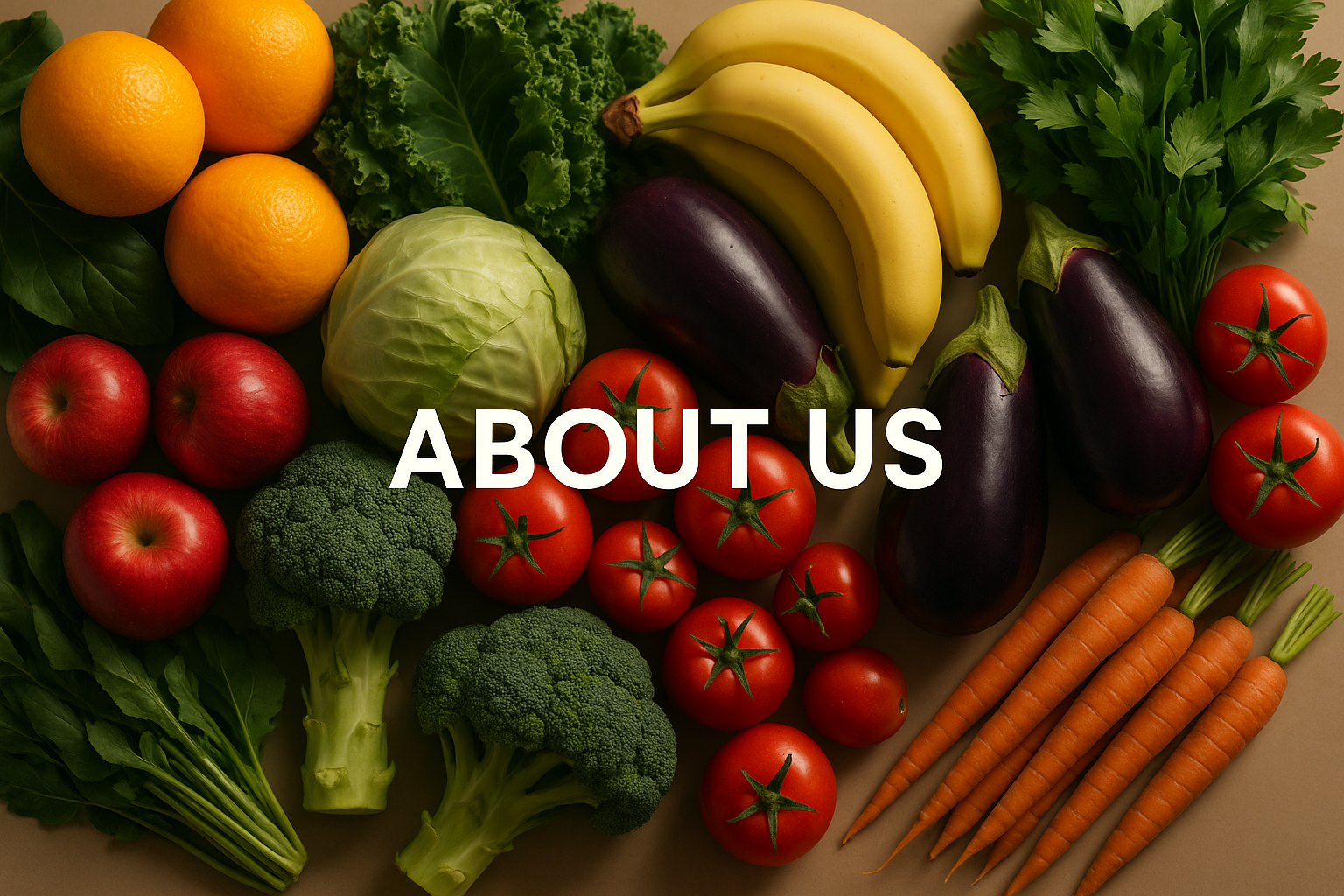 an image for about us and show fresh fruit and vegetables 